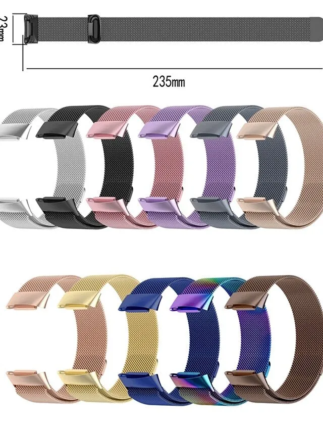 1 pcs Smart Watch Band for Fitbit Charge 5 Stainless Steel Smartwatch Strap Magnetic Adjustable Milanese Loop Charge 5 Replacement  Wristband