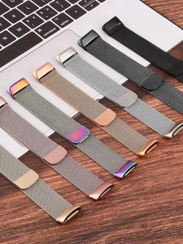 1 pcs Smart Watch Band for Fitbit Charge 5 Stainless Steel Smartwatch Strap Magnetic Adjustable Milanese Loop Charge 5 Replacement  Wristband