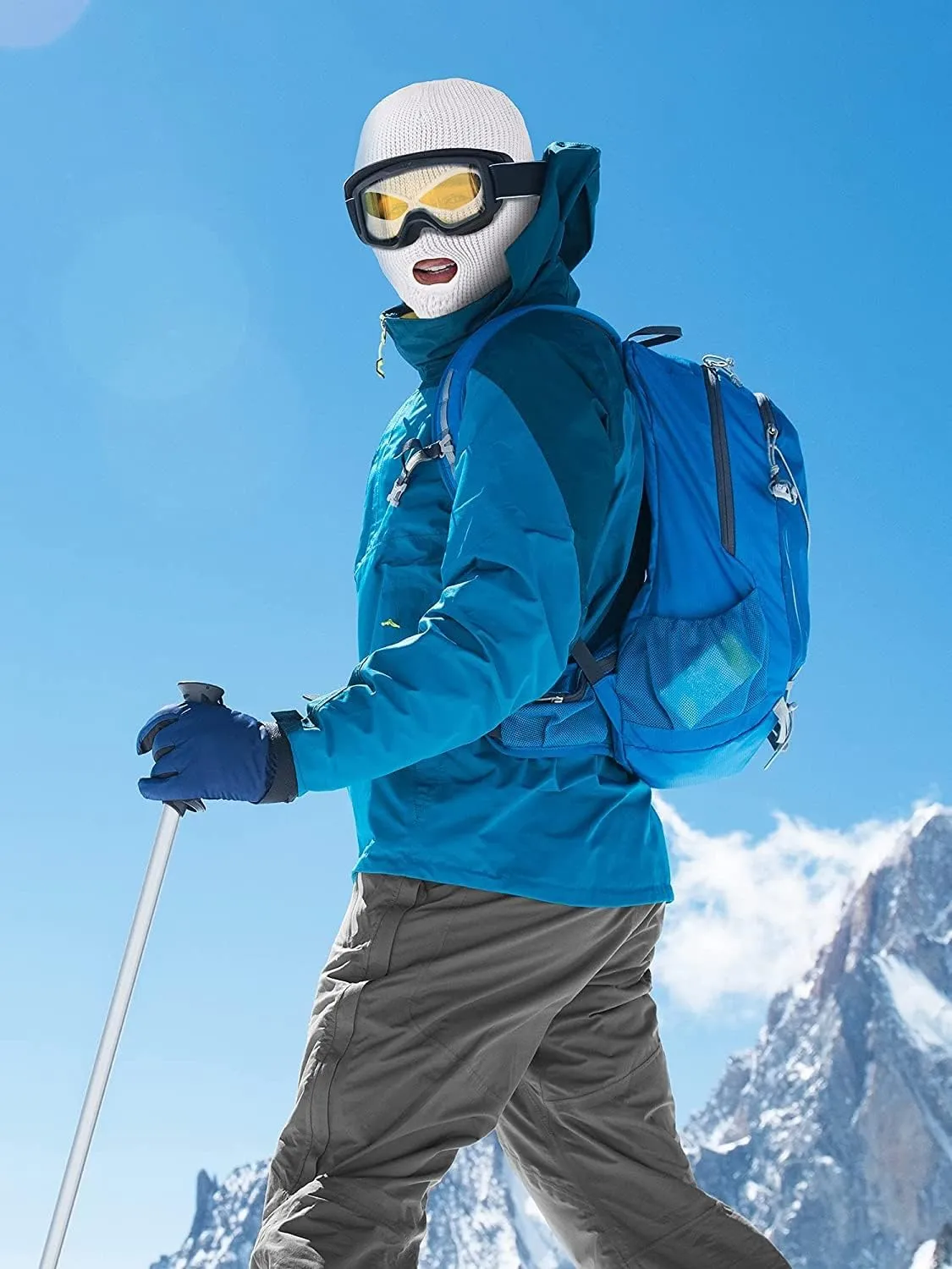 3 Hole Knitted Full Face Ski Mask Winter Balaclava Face Cover for Outdoor Sports