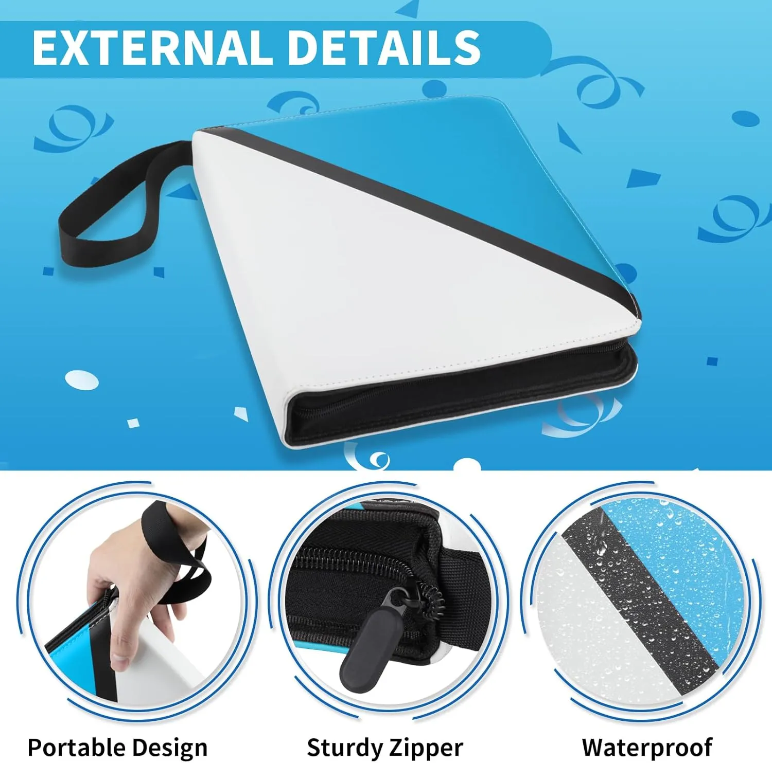 9-Pocket Trading Card Binder, 900 Pockets Card Holder with 50 Removable Sleeves, Premium Card Book for Game & Sports Cards