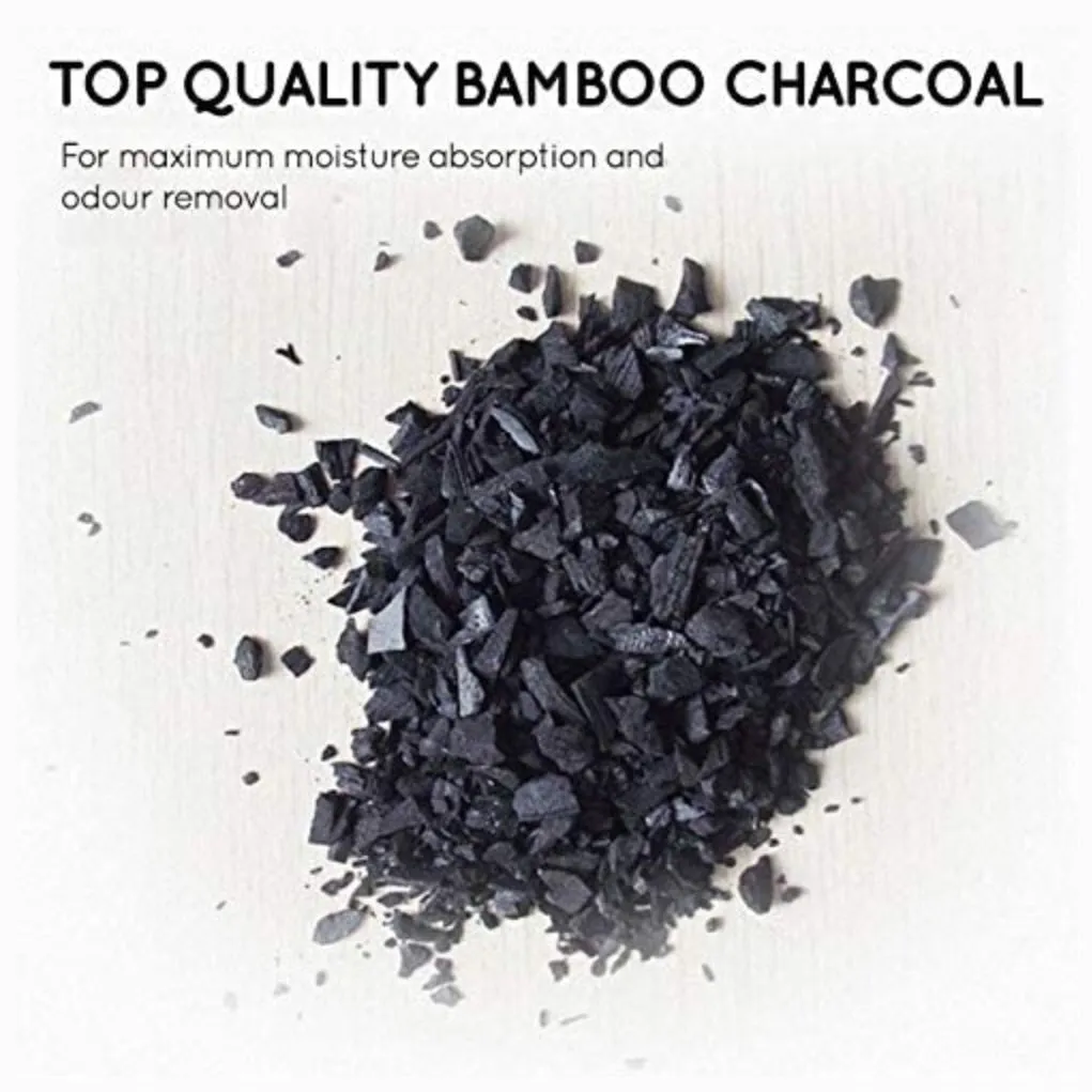 Activated Bamboo Charcoal Air Purifying Bag, Odor and Moisture Absorber, Natural Car Air Freshener, Shoe Deodorizer for Home, Pet, Closet (4bags)