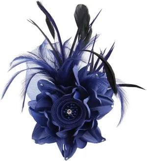 ACTLATI Fascinator Hat for Women Flower Mesh Feathers Hair Clip Tea Party Wedding Cocktail 20s Flapper Headpiece