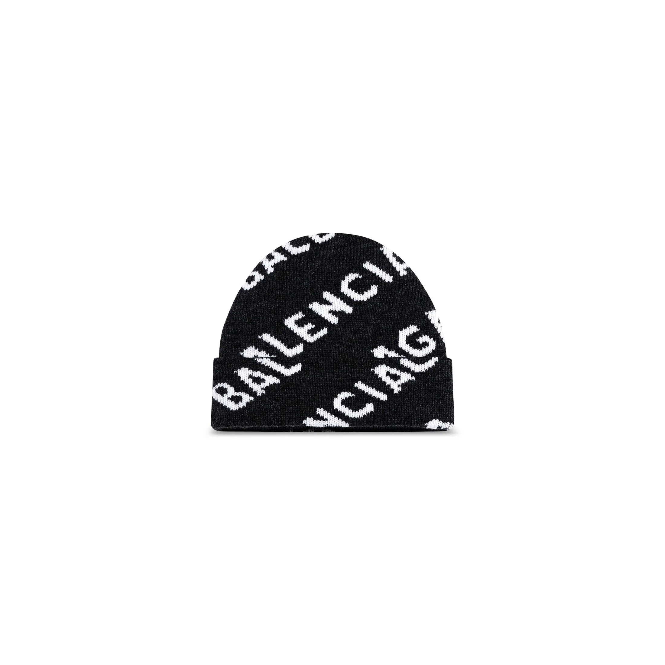 ALLOVER LOGO BEANIE IN BLACK