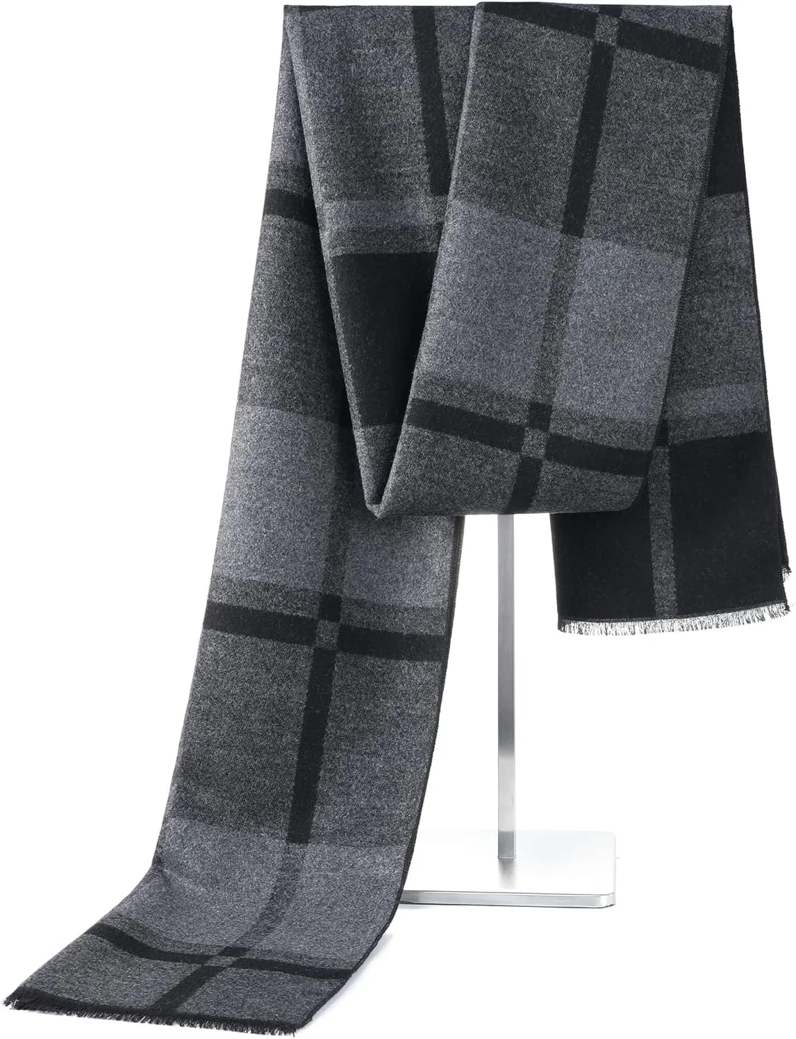 American Trends Mens Winter Warm Long Soft Scarf Plaid Tassel Scarf for Men Soft Classic Scarves