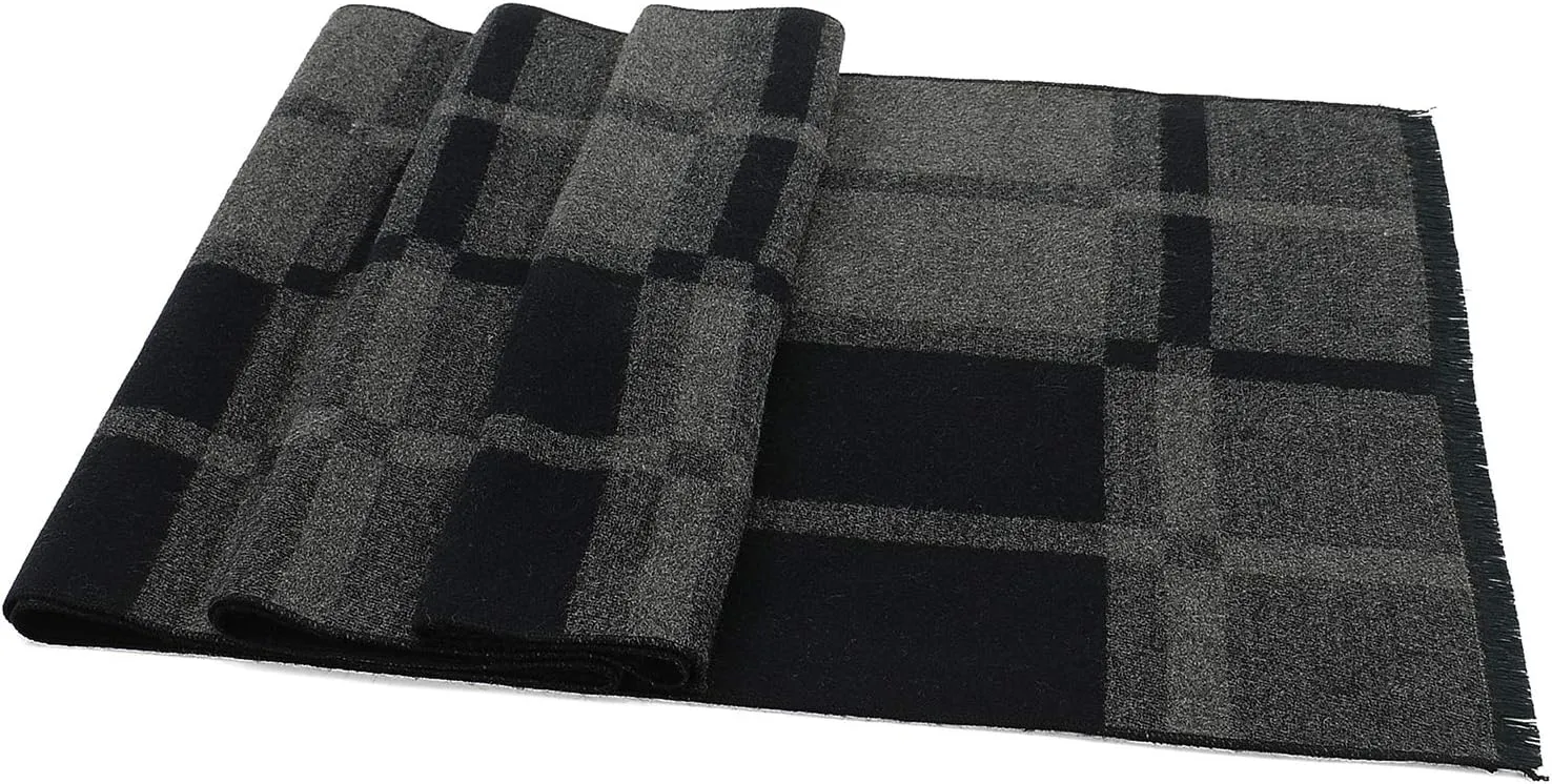 American Trends Mens Winter Warm Long Soft Scarf Plaid Tassel Scarf for Men Soft Classic Scarves