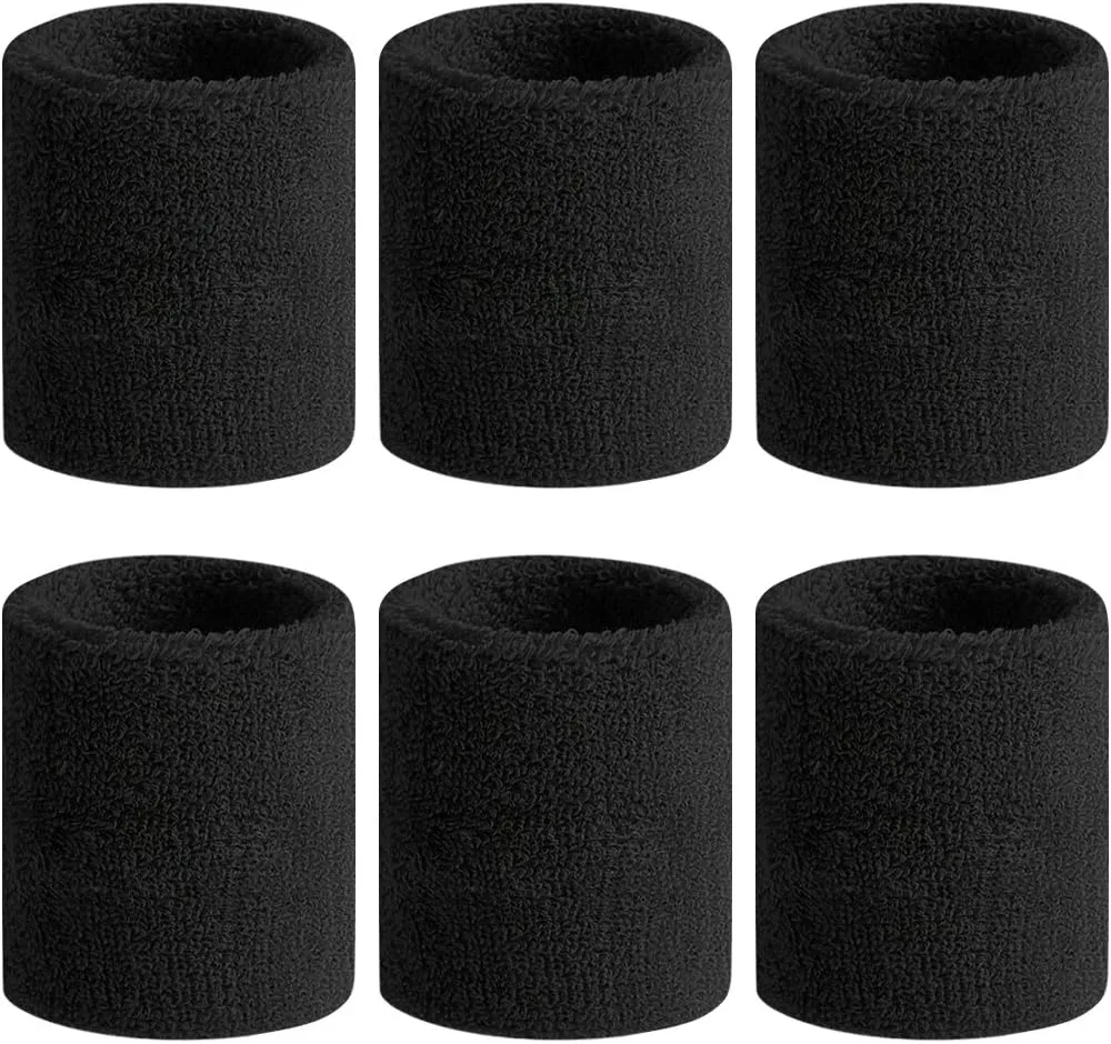 BEACE Sweatbands Sports Wristband for Men & Women - Moisture Wicking Athletic Cotton Terry Cloth Sweatband for Tennis, Basketball, Running, Gym, Working Out