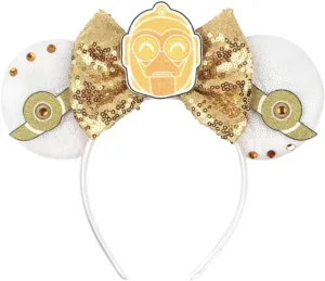 CLGIFT Mickey Ears Darth Vader, Storm Trooper Hairband, Black Minnie Ears