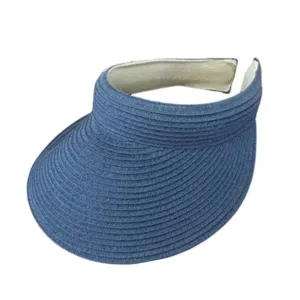 Comfort Band Bright Colors Clip On Straw Sun Visor - Boardwalk Style