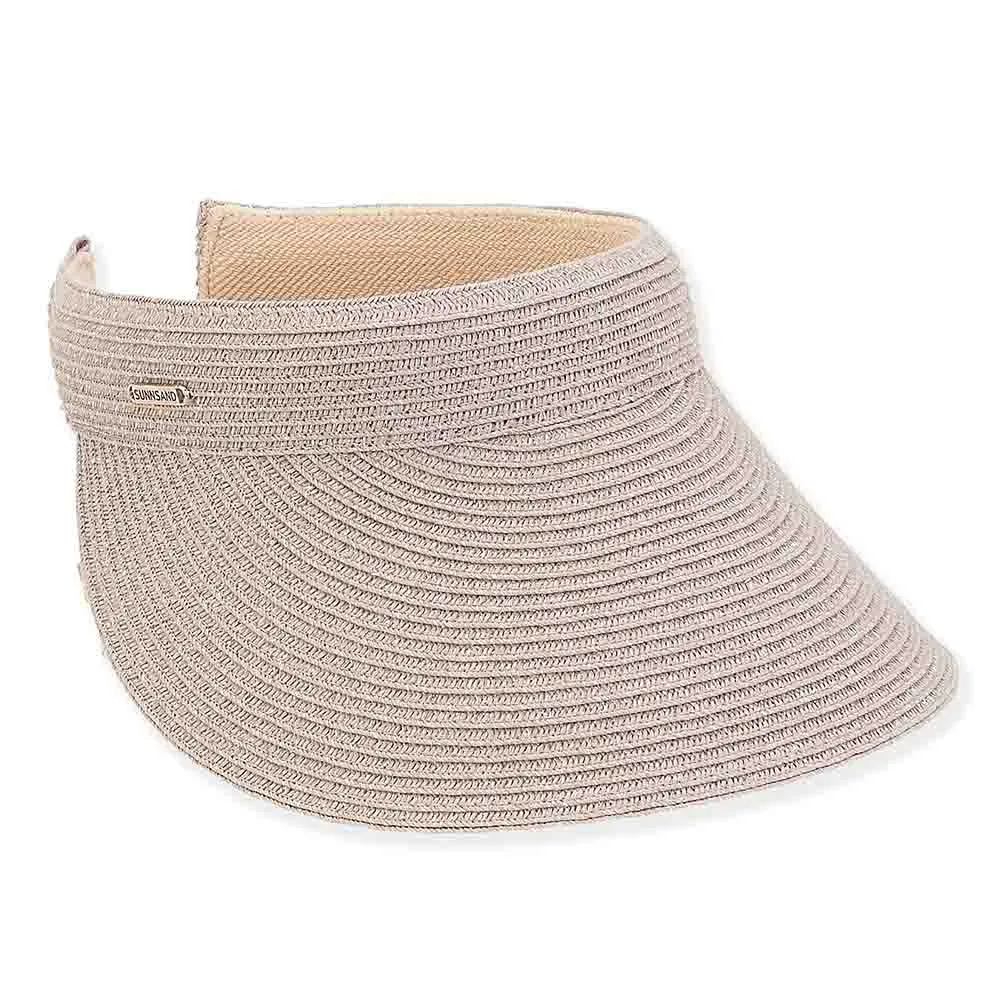 Comfort Slip On Glitzy Straw Sun Visor - Sun 'N' Sand Hats