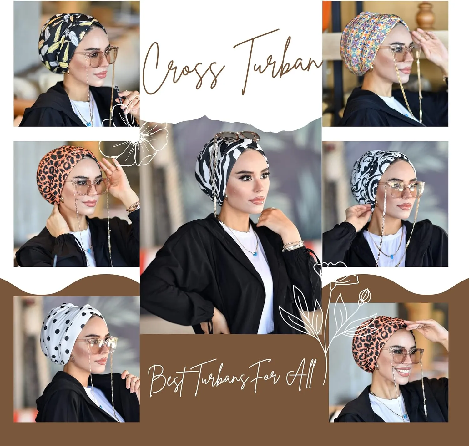 Cross Turban for Women - Hair Wraps and Head Wraps - Hijab Undercap and Instant Caps