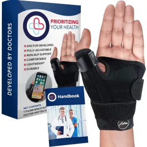 Dr. Arthritis Thumb Brace, Medical Thumb Splint Right & Left Hand, Wrist, Thumb Support, Thumb Spica Splint, Thumb Support for Arthritis (Black Single)