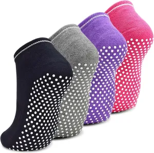 DWG Anti Slip Non Skid Slipper Yoga Socks with Grips Sticky Home Hospital Athletic Socks for Adult Women