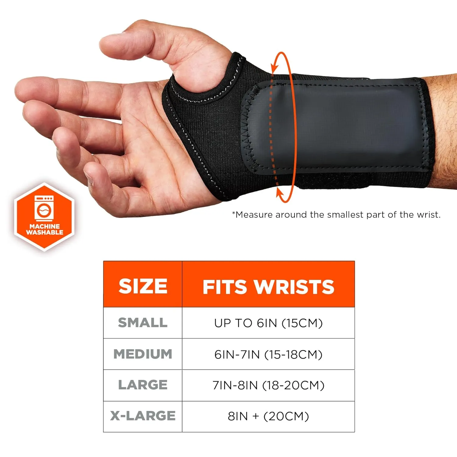 Ergodyne - 70008 ProFlex 4000 Single Strap Wrist Support, Black - X-Large, Right Hand