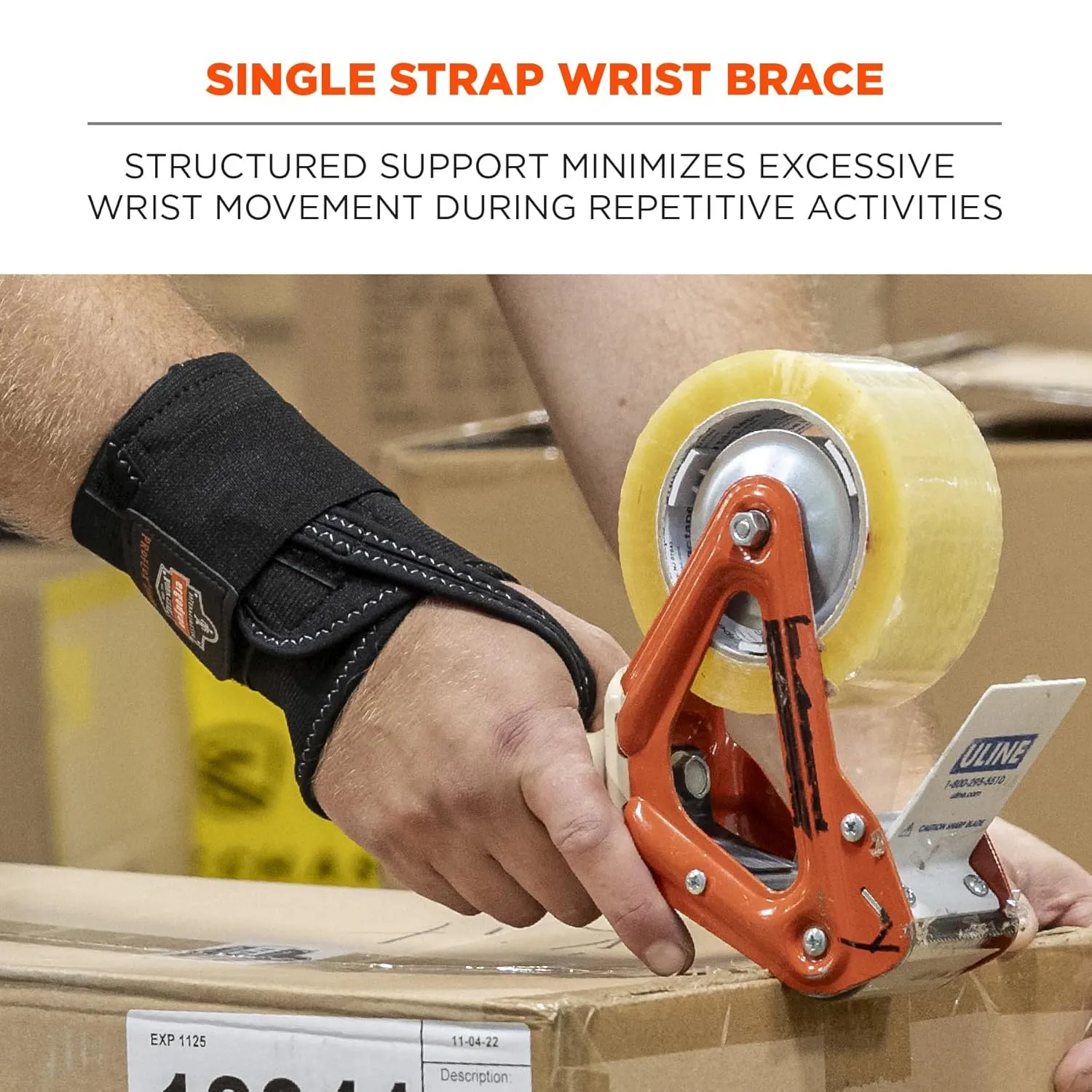 Ergodyne - 70008 ProFlex 4000 Single Strap Wrist Support, Black - X-Large, Right Hand