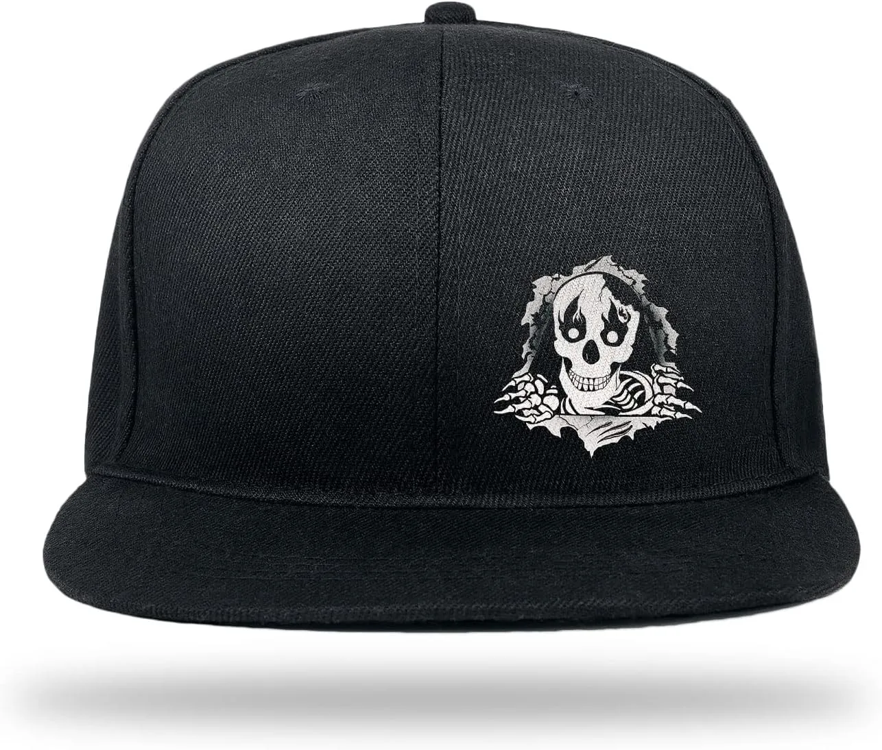 Flat Bill Hats for Women Skeleton Hand Rose Flat Bill Hat Mens Snap Back Hats Vintage Flat Brim Hat
