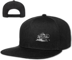 Flat Bill Hats for Women Skeleton Hand Rose Flat Bill Hat Mens Snap Back Hats Vintage Flat Brim Hat