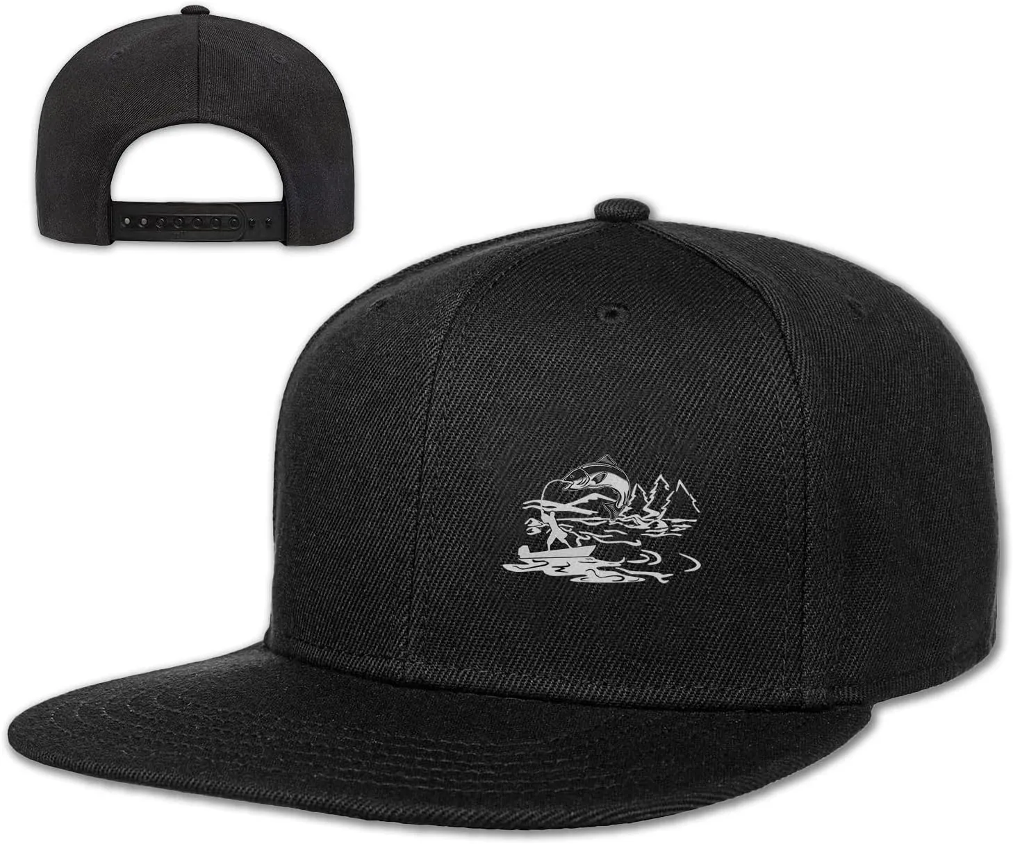 Flat Bill Hats for Women Skeleton Hand Rose Flat Bill Hat Mens Snap Back Hats Vintage Flat Brim Hat
