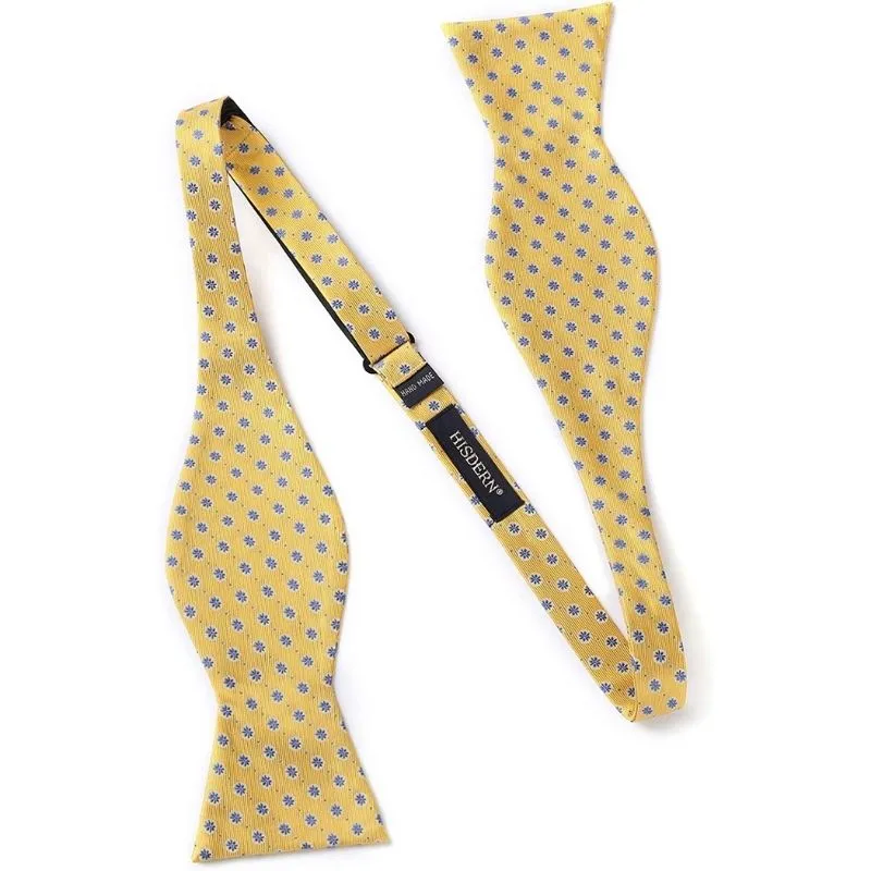 Floral Suspender Bow Tie Handkerchief - 9-YELLOW/BLUE