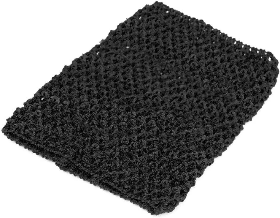 Hairband, 9' Crochet Tube Top Elastic Waistband - Black (Textile, Toddler - Female, 1 Count, Hair Accessories, 1 Piece, Handmade, Best Choice for Birthday, Party and Photo)