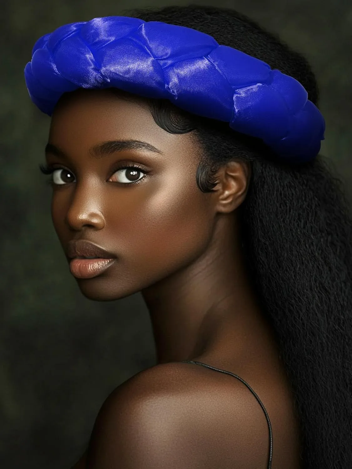 HeadWrap African Turban Hairband Pre-Tied Twisted Braid Headband with Matching Beanie Cap Headwrap Hat
