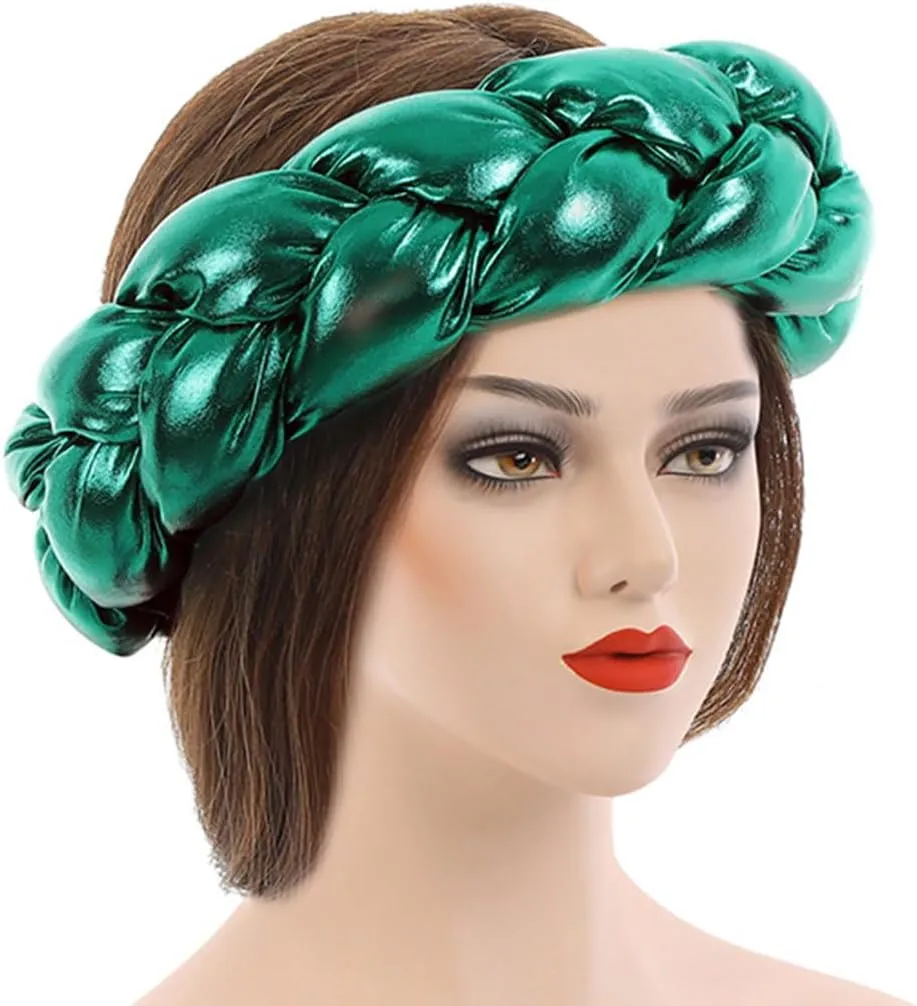 HeadWrap African Turban Hairband Pre-Tied Twisted Braid Headband with Matching Beanie Cap Headwrap Hat