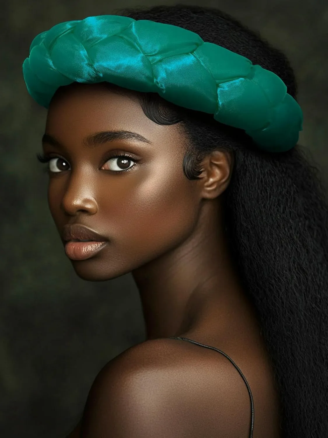 HeadWrap African Turban Hairband Pre-Tied Twisted Braid Headband with Matching Beanie Cap Headwrap Hat