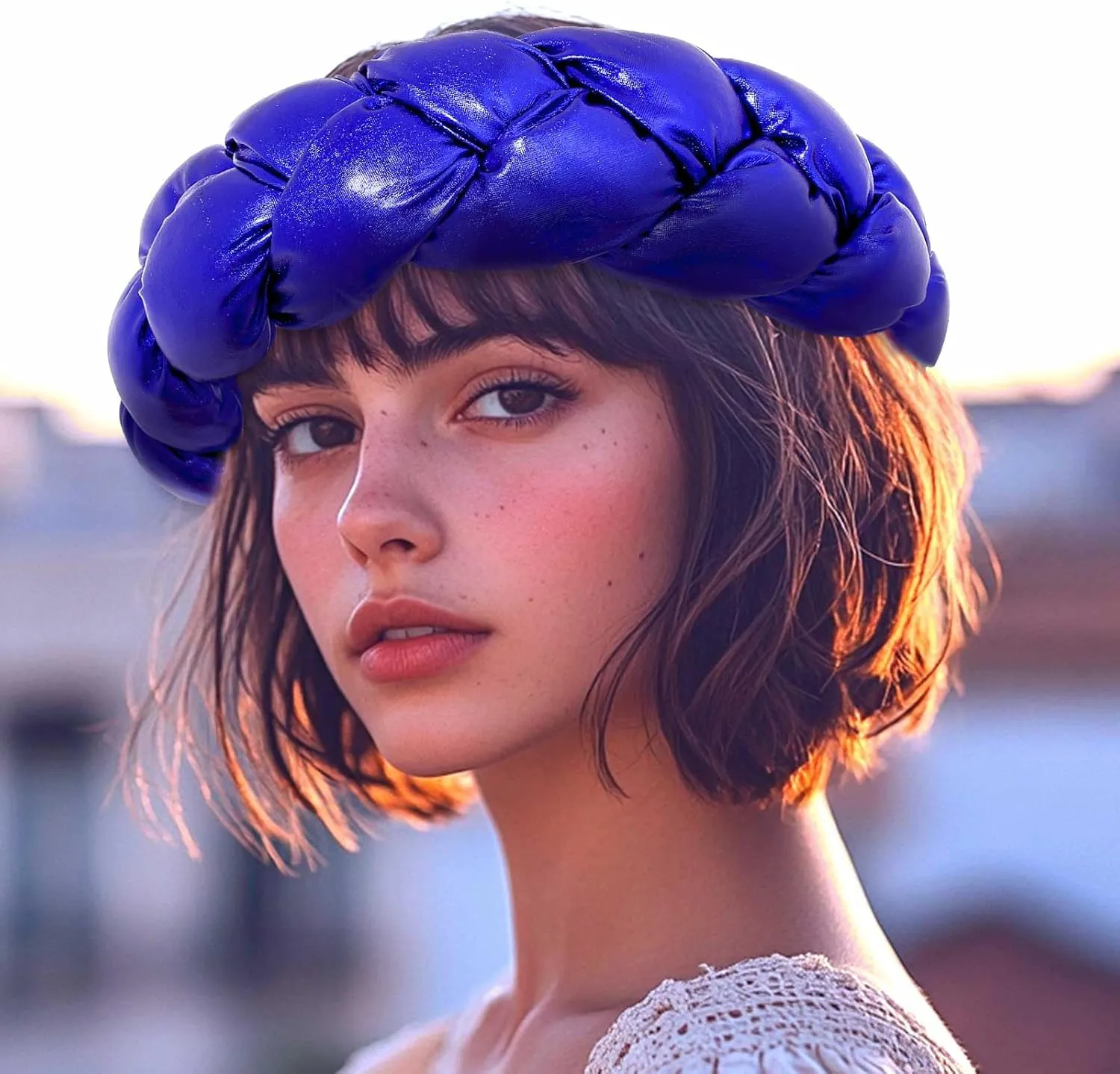HeadWrap African Turban Hairband Pre-Tied Twisted Braid Headband with Matching Beanie Cap Headwrap Hat