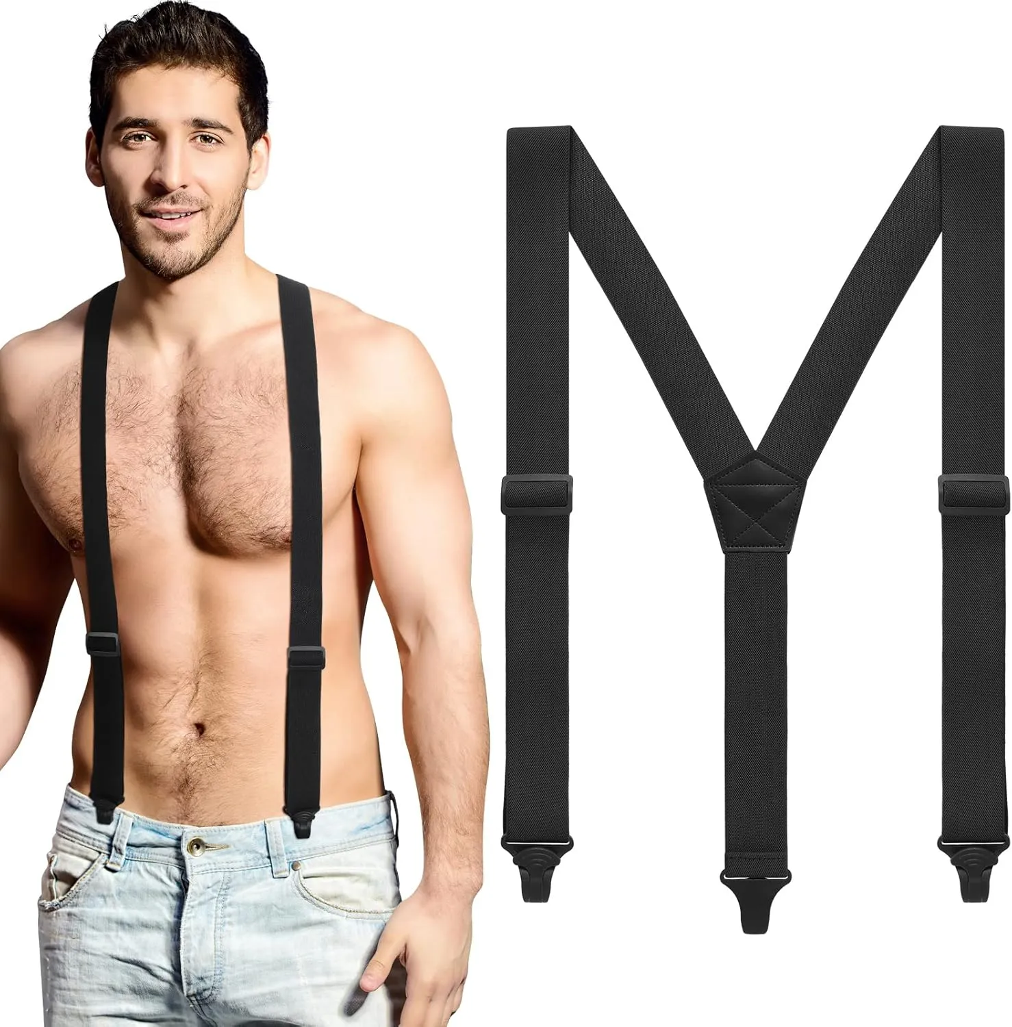 Jiuguva Men's Hidden Suspender Men Airport Friendly Hidden Straps Y Back Suspender Under Clothing Shirt Swimming