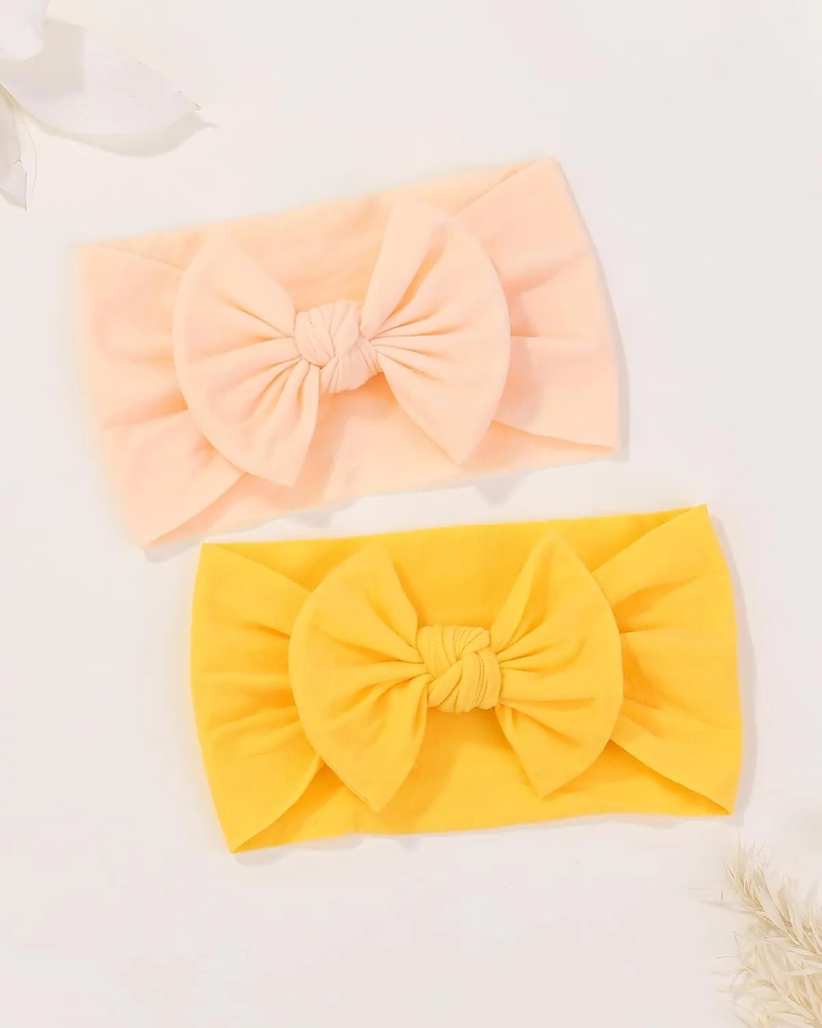 jollybows 12pcs Baby Nylon Headbands With Bow Elastic Hairband For Girls Newborn Infant Toddlers Kids Hair Accessories- Soft Light Color Set