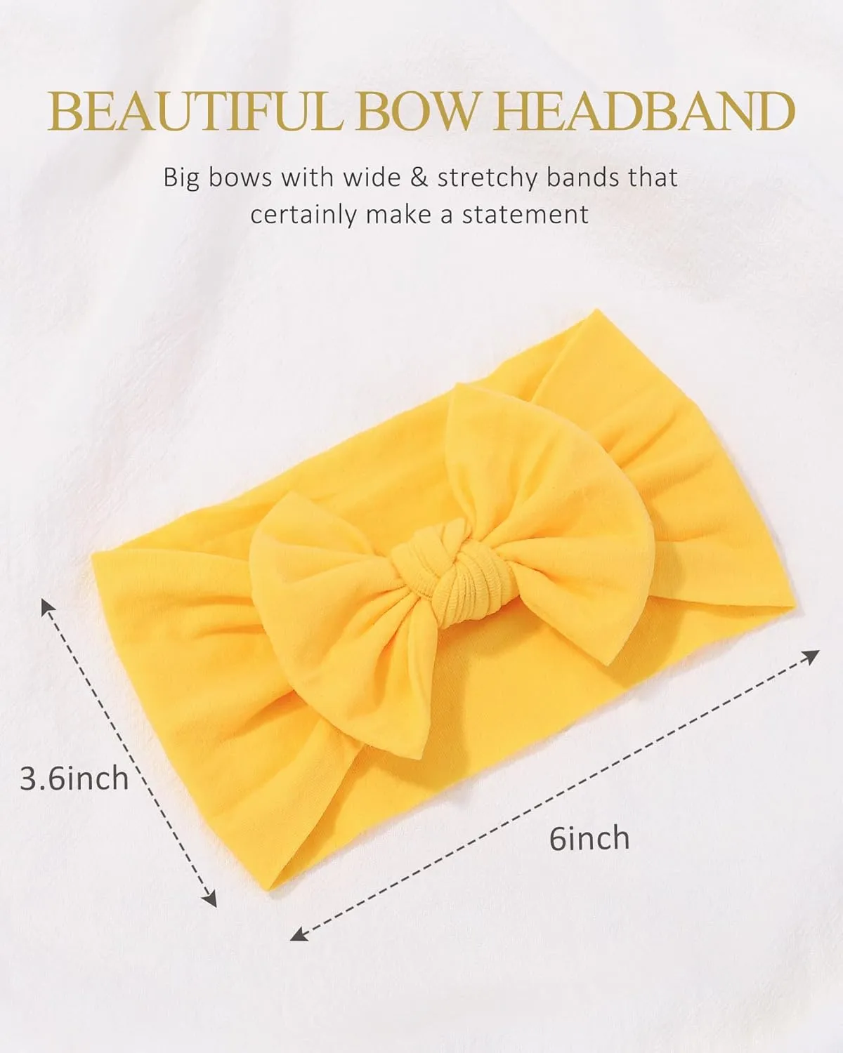 jollybows 12pcs Baby Nylon Headbands With Bow Elastic Hairband For Girls Newborn Infant Toddlers Kids Hair Accessories- Soft Light Color Set