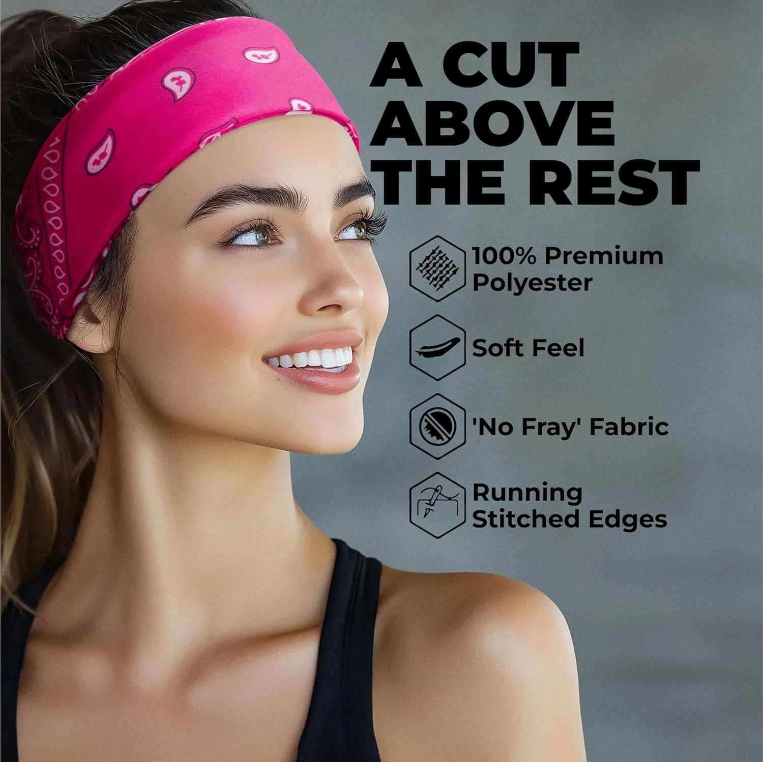 Large Bandana Headband - Handkerchief Bandanas for Men & Women - Paisley Bandana Pack - Cowboy Scarf