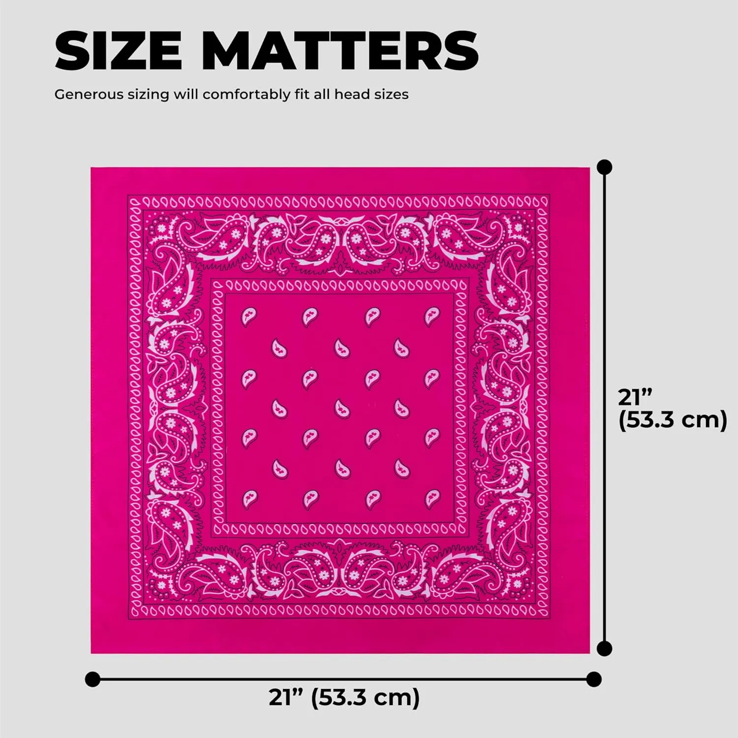 Large Bandana Headband - Handkerchief Bandanas for Men & Women - Paisley Bandana Pack - Cowboy Scarf