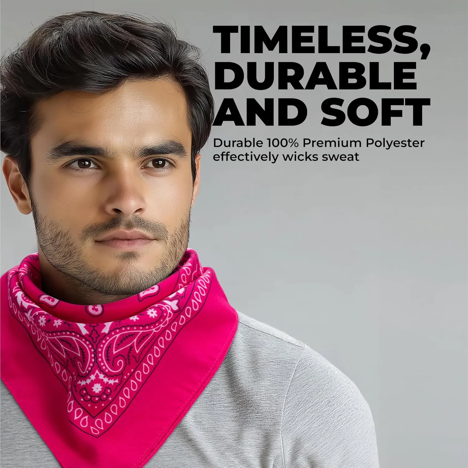 Large Bandana Headband - Handkerchief Bandanas for Men & Women - Paisley Bandana Pack - Cowboy Scarf