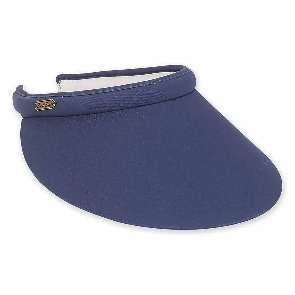 Large Bill Cotton Clip-On Sun Visor for Big Heads - Sun 'N' Sand Visor Hats