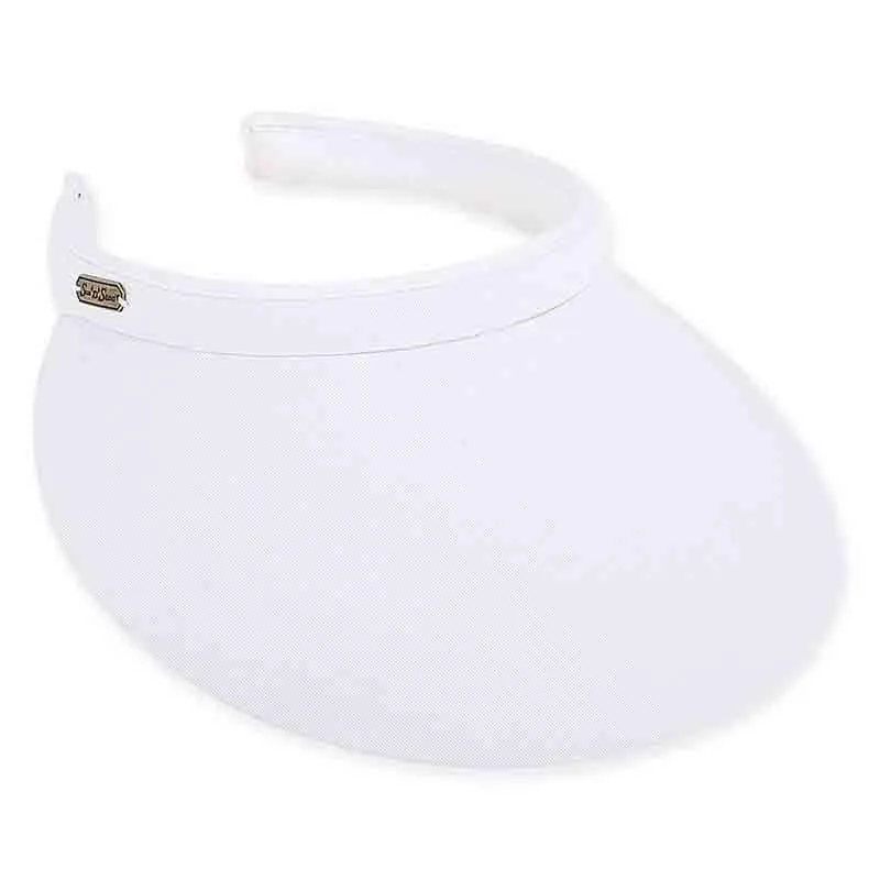 Large Bill Cotton Clip-On Sun Visor for Big Heads - Sun 'N' Sand Visor Hats