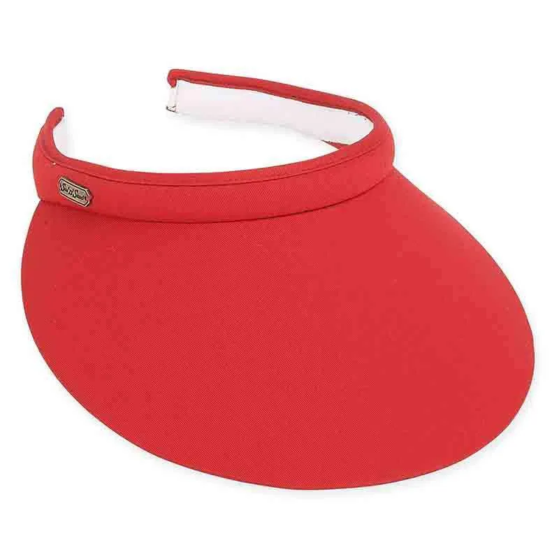 Large Bill Cotton Clip-On Sun Visor for Big Heads - Sun 'N' Sand Visor Hats