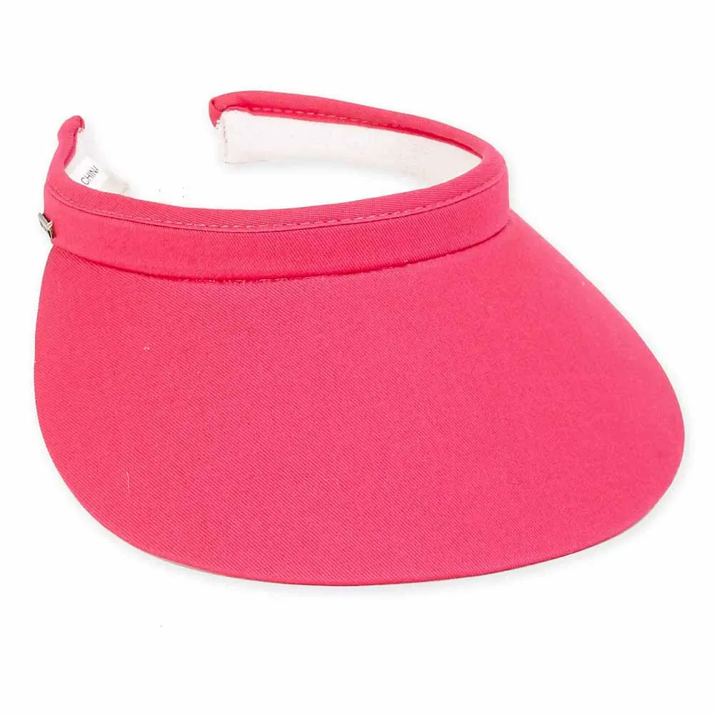 Large Bill Cotton Clip-On Sun Visor for Big Heads - Sun 'N' Sand Visor Hats