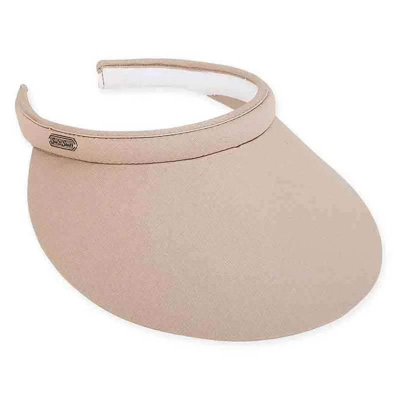 Large Bill Cotton Clip-On Sun Visor for Big Heads - Sun 'N' Sand Visor Hats