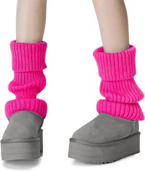 Leg Warmers for Women, Neon Ribbed Leg Socks, Stylish Accessories for 80s 90s Party Sports Yoga