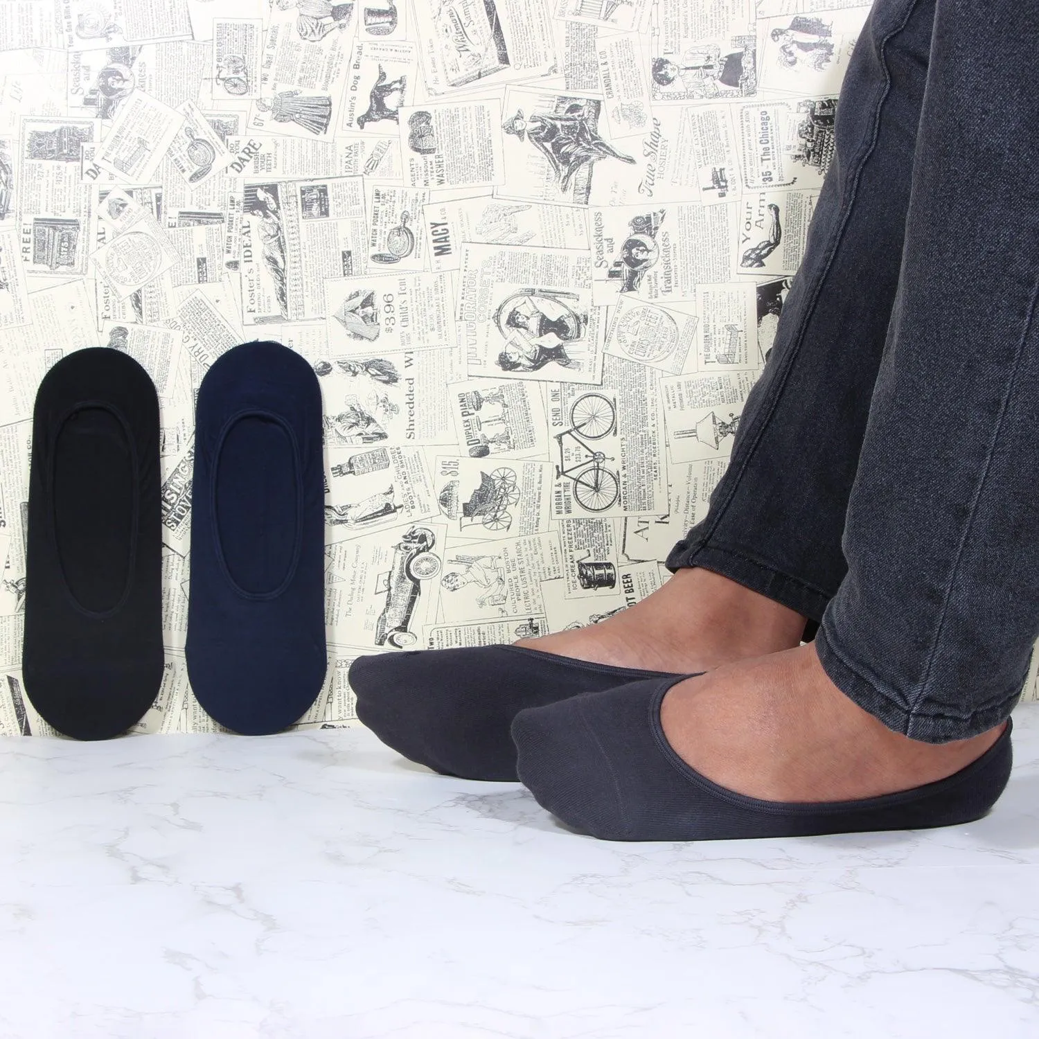 Men Multicolored Cotton Loafer Socks- Pack of 3