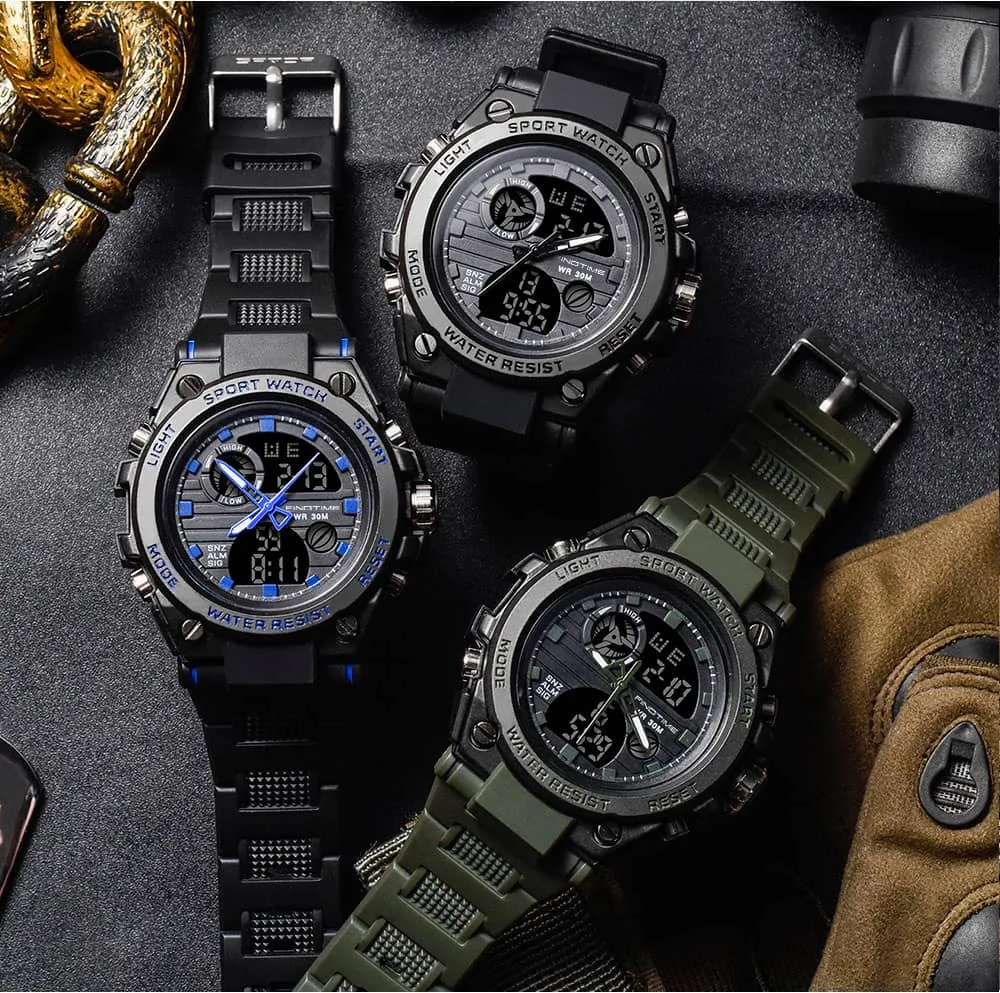 Men's Military Digital Watch Waterproof Tactical Watch with Alarm LED Outdoor Sports Stopwatch