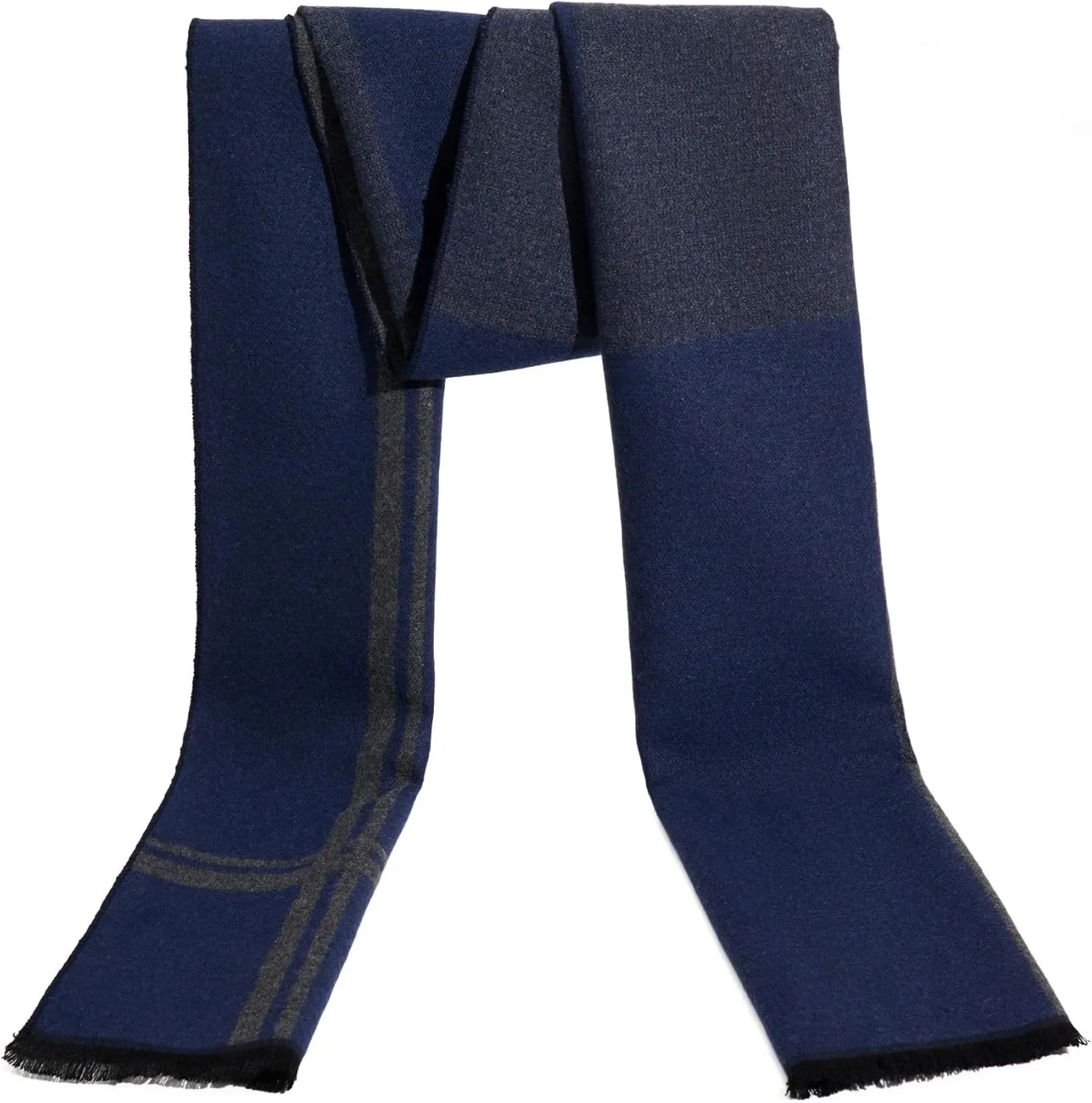 Men's Winter Warm Scarf Premium Cashmere Feel, Luxuriously Soft Long Plaid Pattern