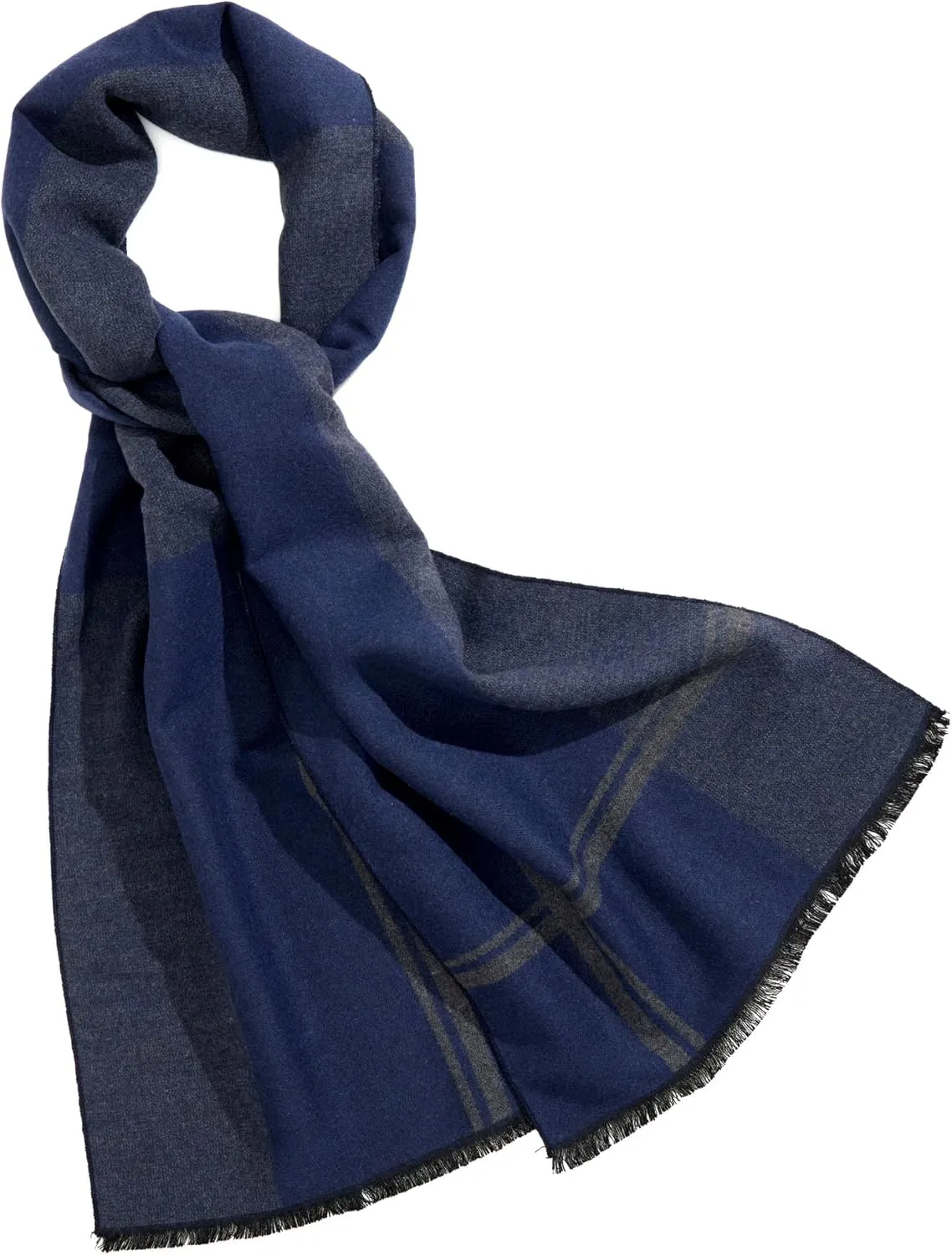 Men's Winter Warm Scarf Premium Cashmere Feel, Luxuriously Soft Long Plaid Pattern