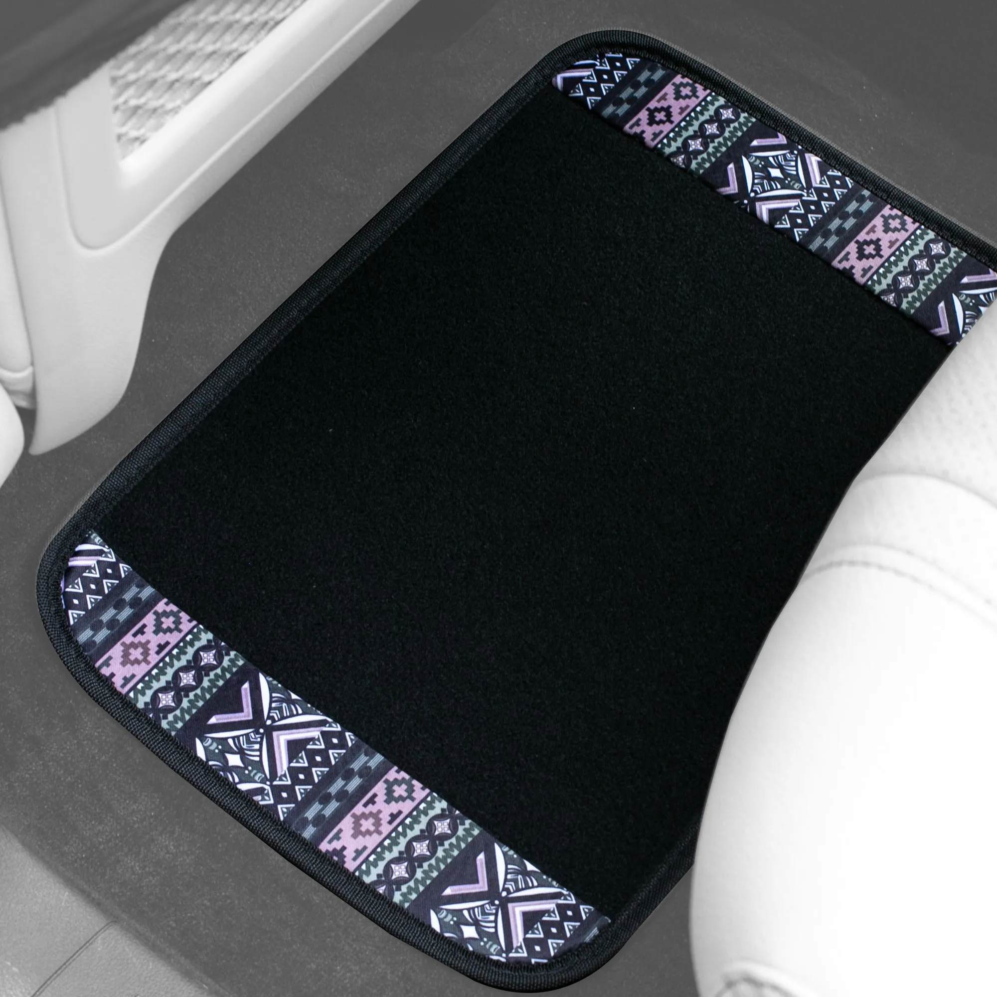 Mesa11 Southwestern Print Non-Slip Carpet Floor Mats - Full Set Purple