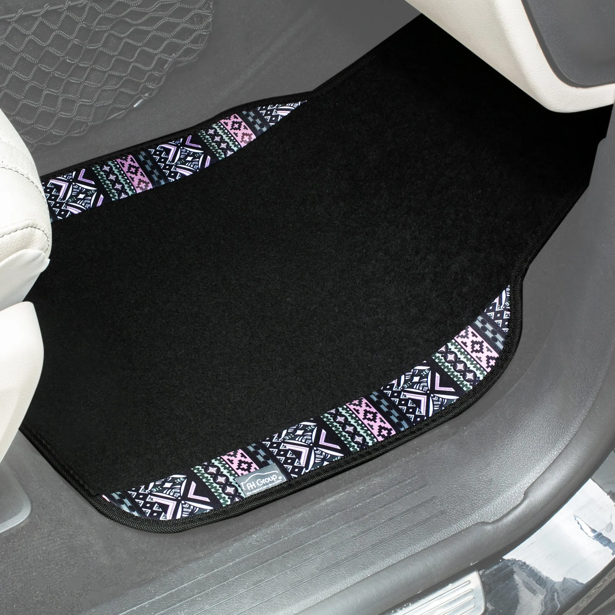 Mesa11 Southwestern Print Non-Slip Carpet Floor Mats - Full Set Purple