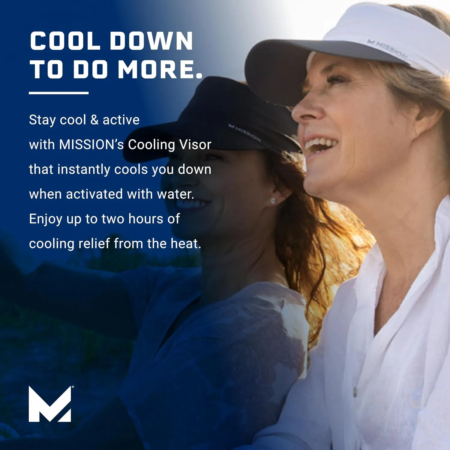 MISSION Cooling Stretchy Visor - Unisex Visor Hat for Men and Women, No Slip Band, UPF 50 Sun Protection Visor