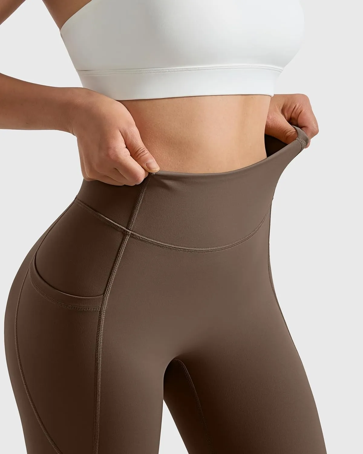 MOOSLOVER Women Buttery Soft Capris Leggings with Pockets High Waisted Scrunch Butt Tummy Control Workout Yoga Pants