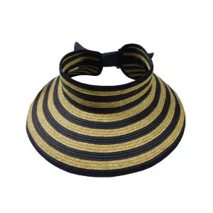 Nautical Stripe Roll Up Visor Hat - Boardwalk Style Hats