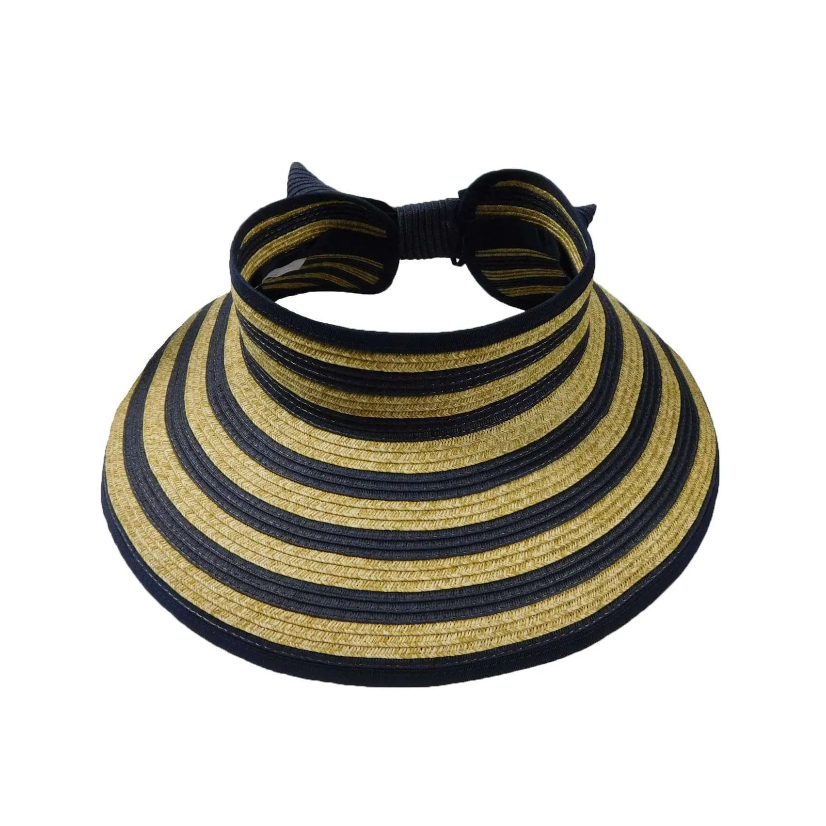 Nautical Stripe Roll Up Visor Hat - Boardwalk Style Hats