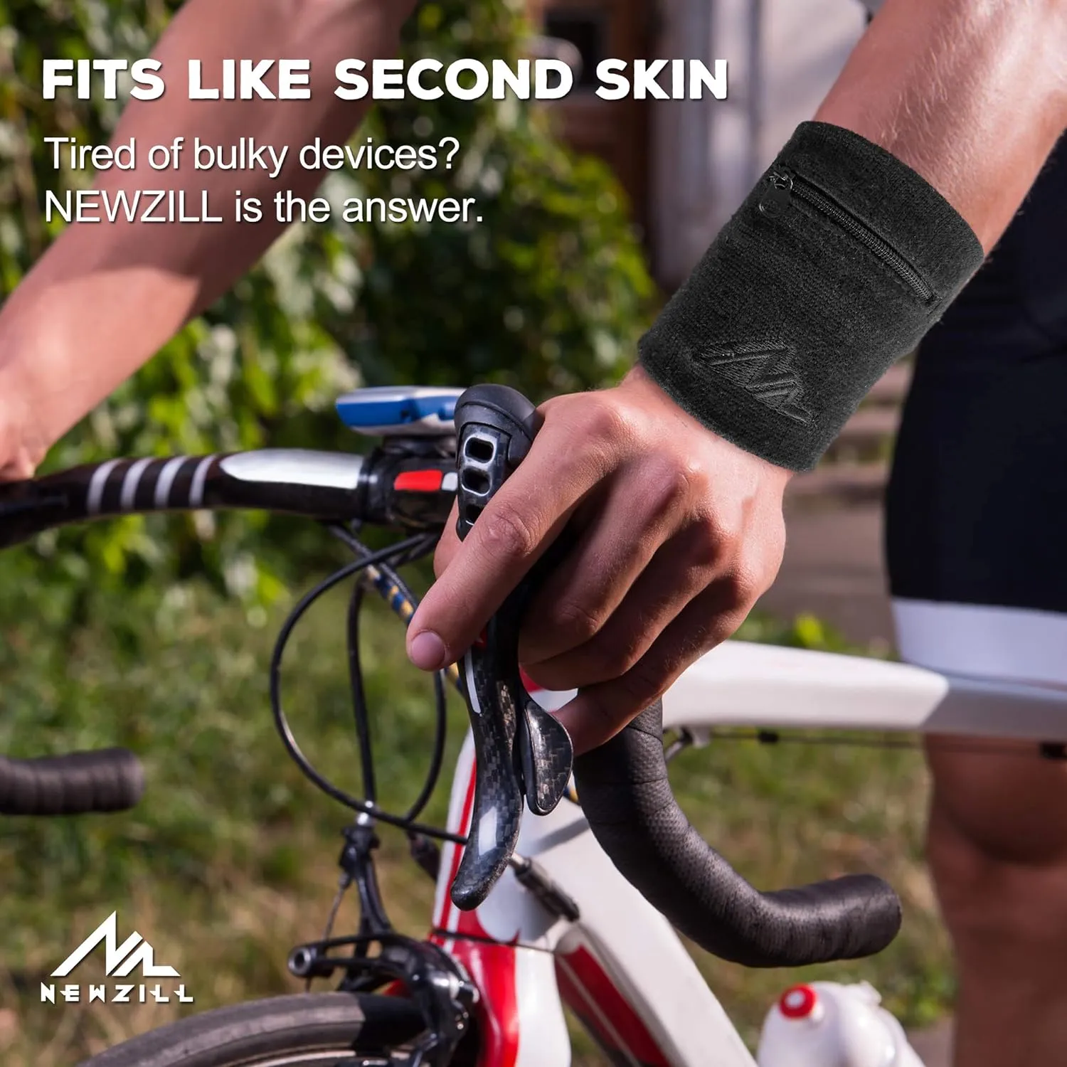 NEWZILL Wrist Wallet Wristband with Zipper - Cotton Sweatbands for Men & Women, Ideal for Sport, Running, Walking, Basketball, Football, Tennis, Hiking, Workout, and More